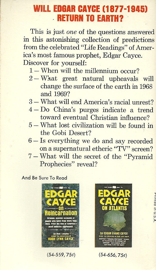 Edgar Cayce on Prophecy Discount